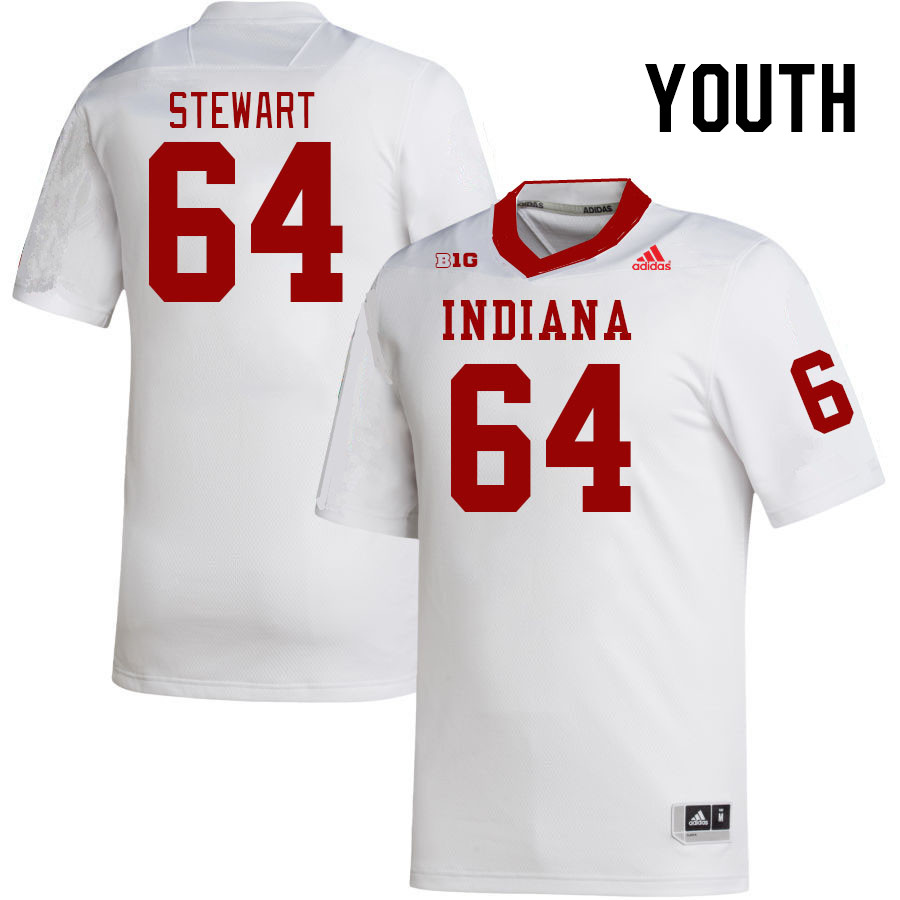 Youth #64 Race Stewart Indiana Hoosiers College Football Jerseys Stitched-White